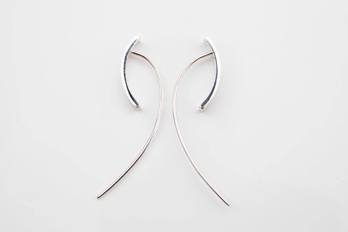 Curved Sterling Silver Earrings