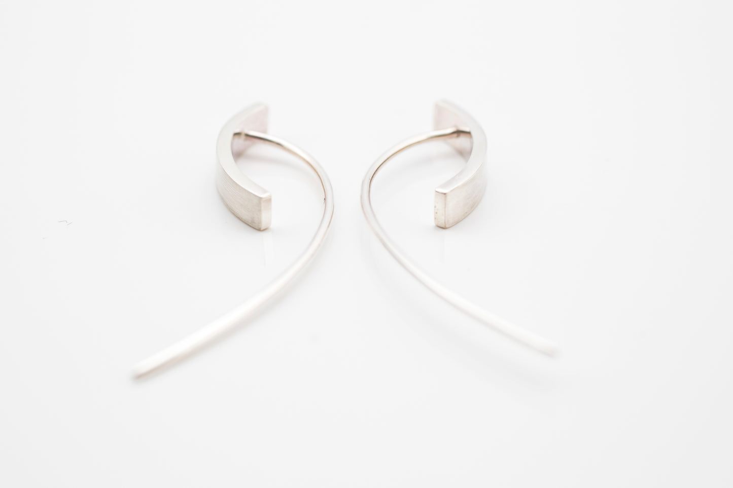 Curved Sterling Silver Earrings